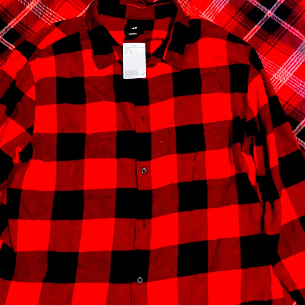 H&M red and black checkered shirt
